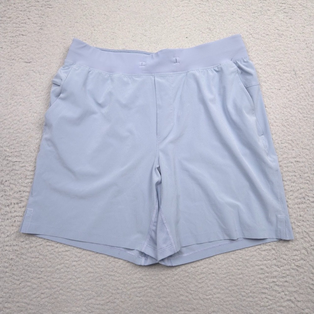 Lululemon Pace Breaker 7" Linerless Shorts Men Large Swift Stretch Light Blue